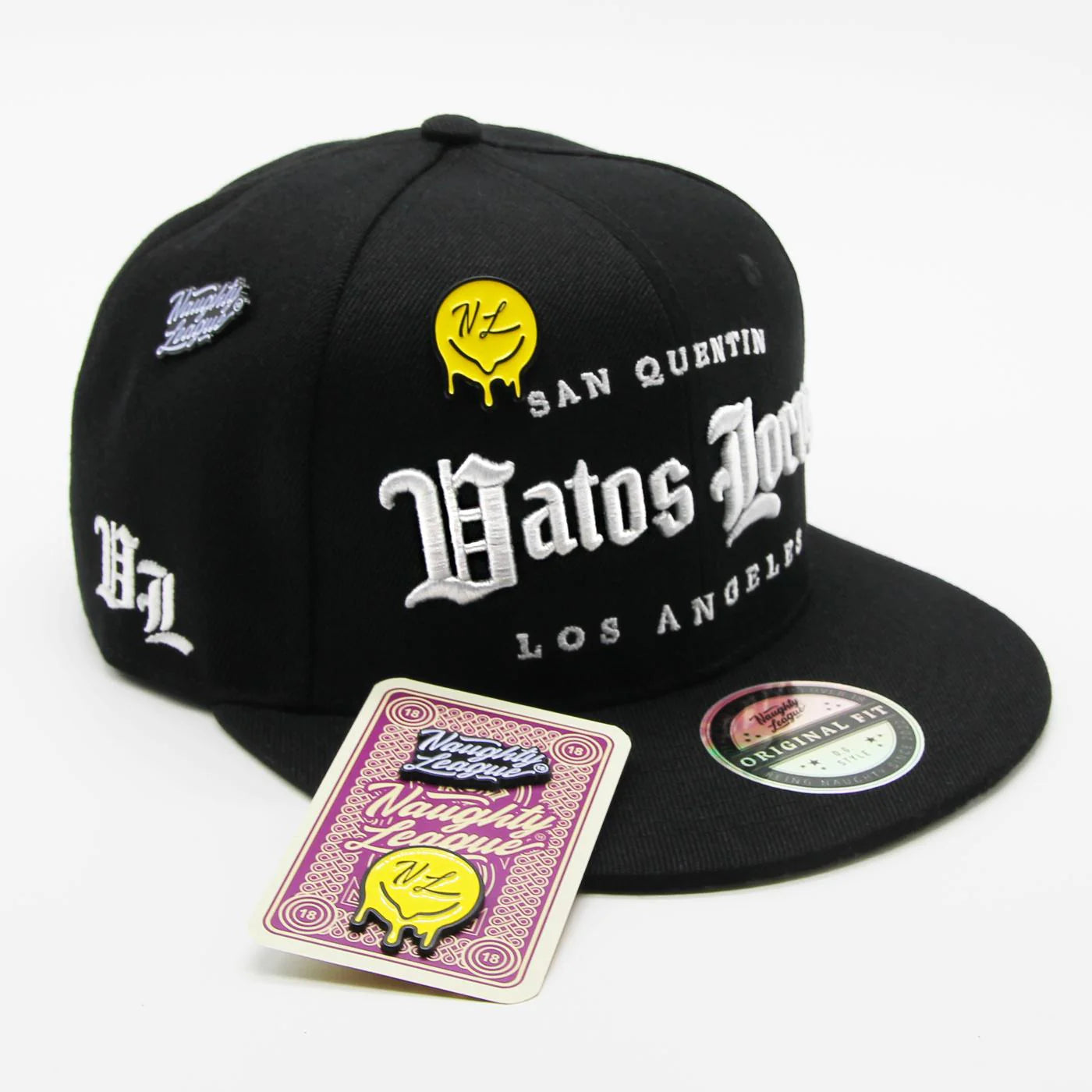 San Quentin Vatos Locos Old English Logo Fitted Black
