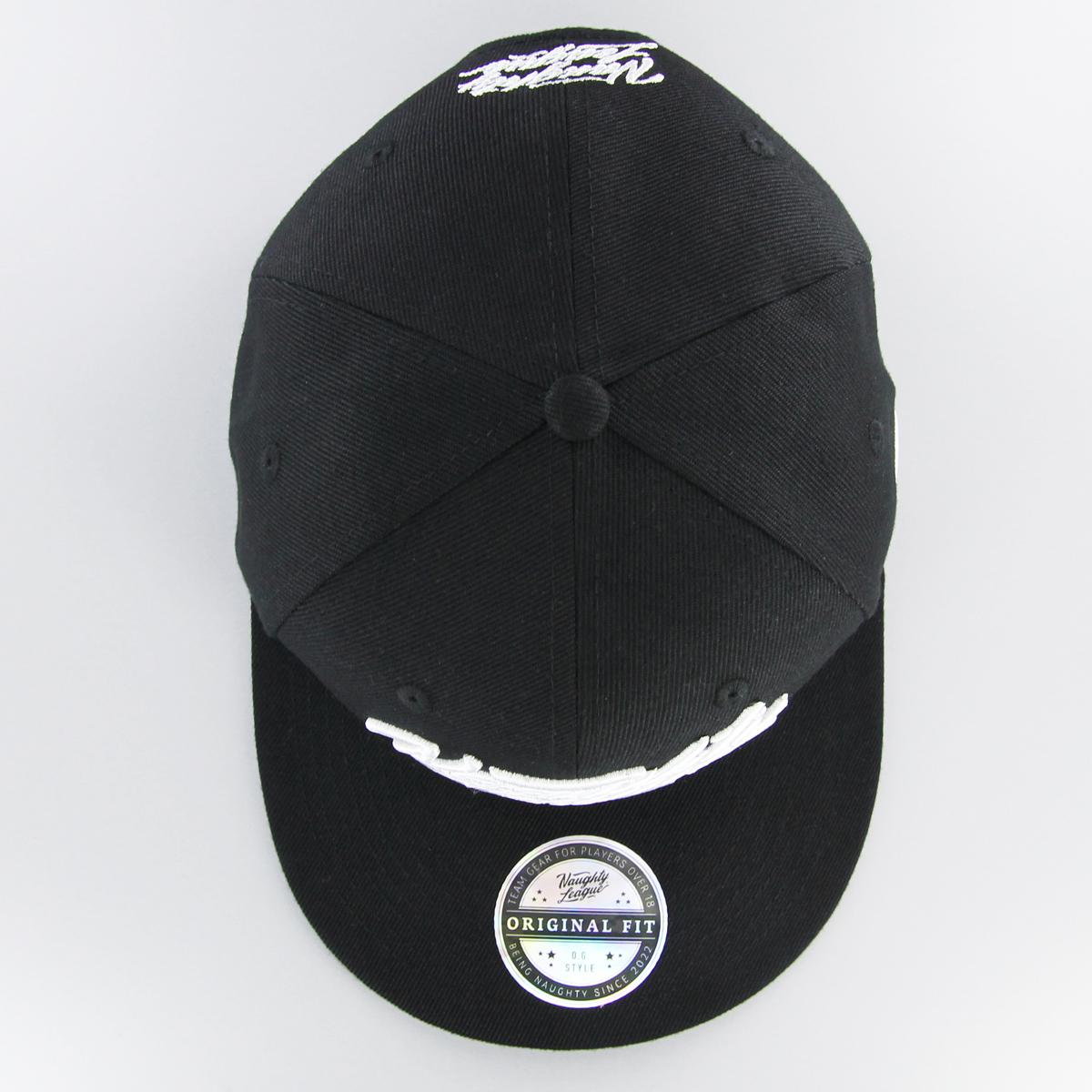 Branded Snapback Cap Black/White