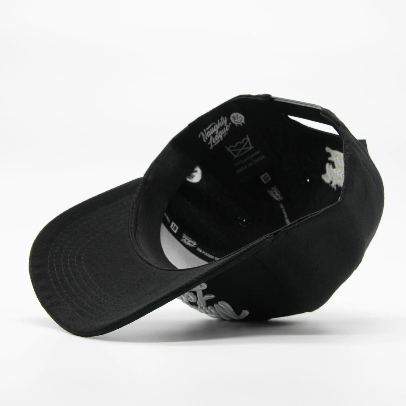 Branded Logo Curved Stretch Snapback Black/White