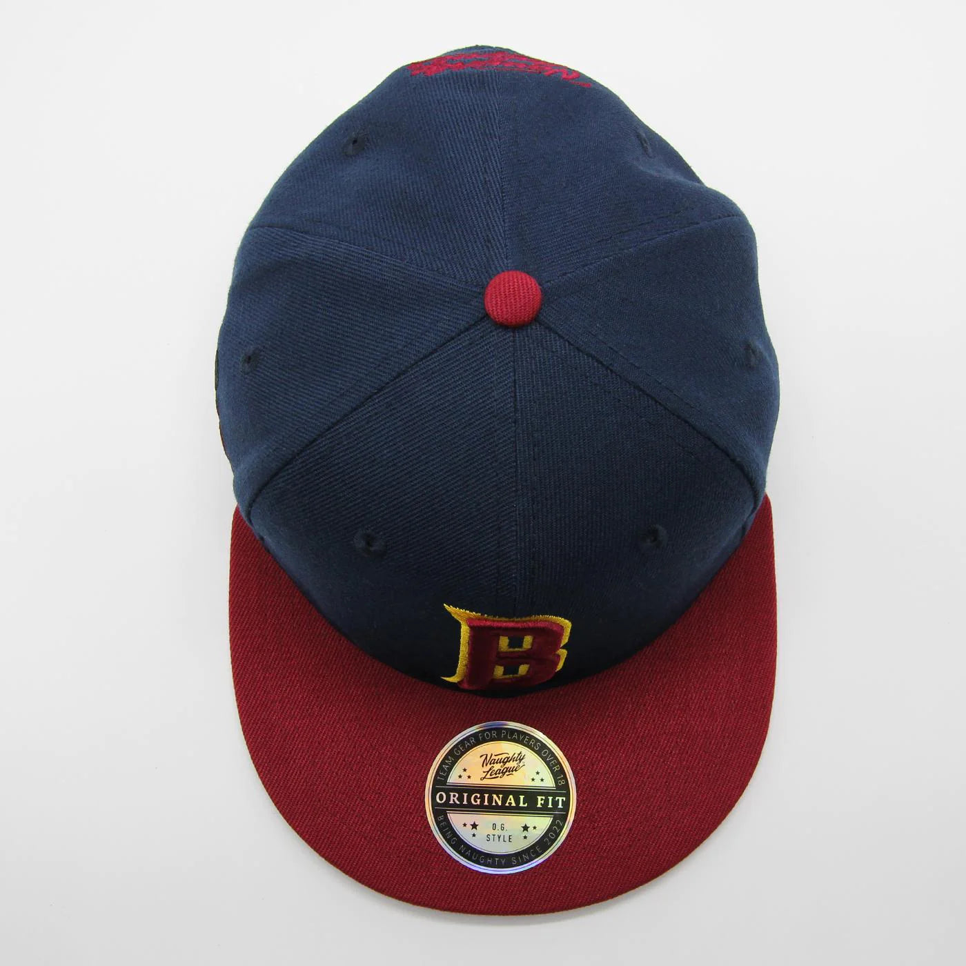 Boston Beaver Hunters Letter Logo Snapback Navy/Maroon