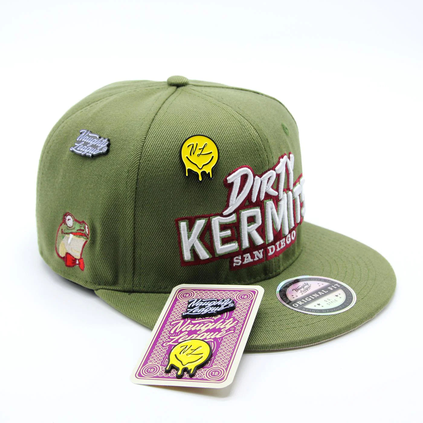 San Diego Dirty Kermits Text Logo fitted Olive