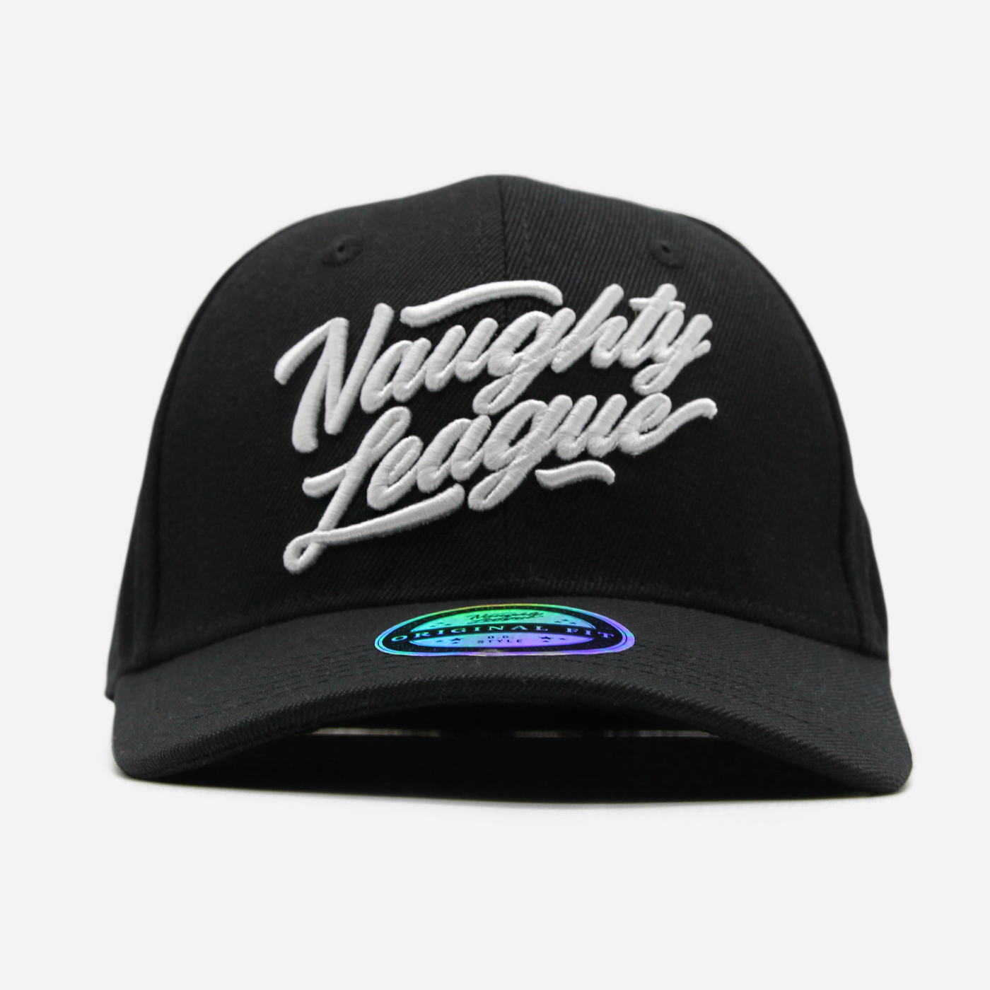 Branded Logo Curved Stretch Snapback Black/White