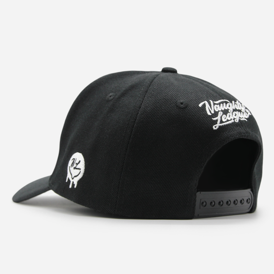Branded Logo Curved Stretch Snapback Black/White