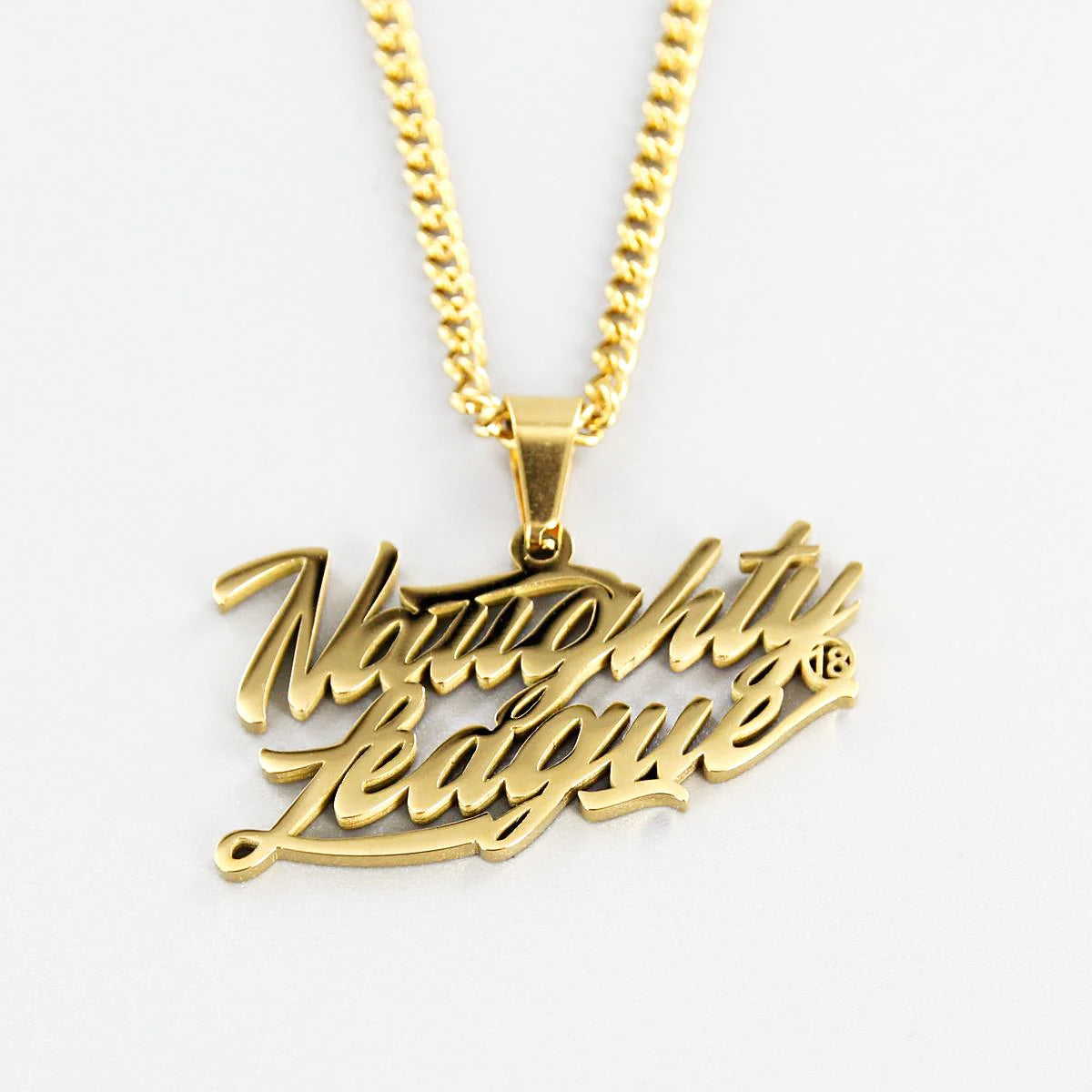 Branded Logo Necklace Steel Gold