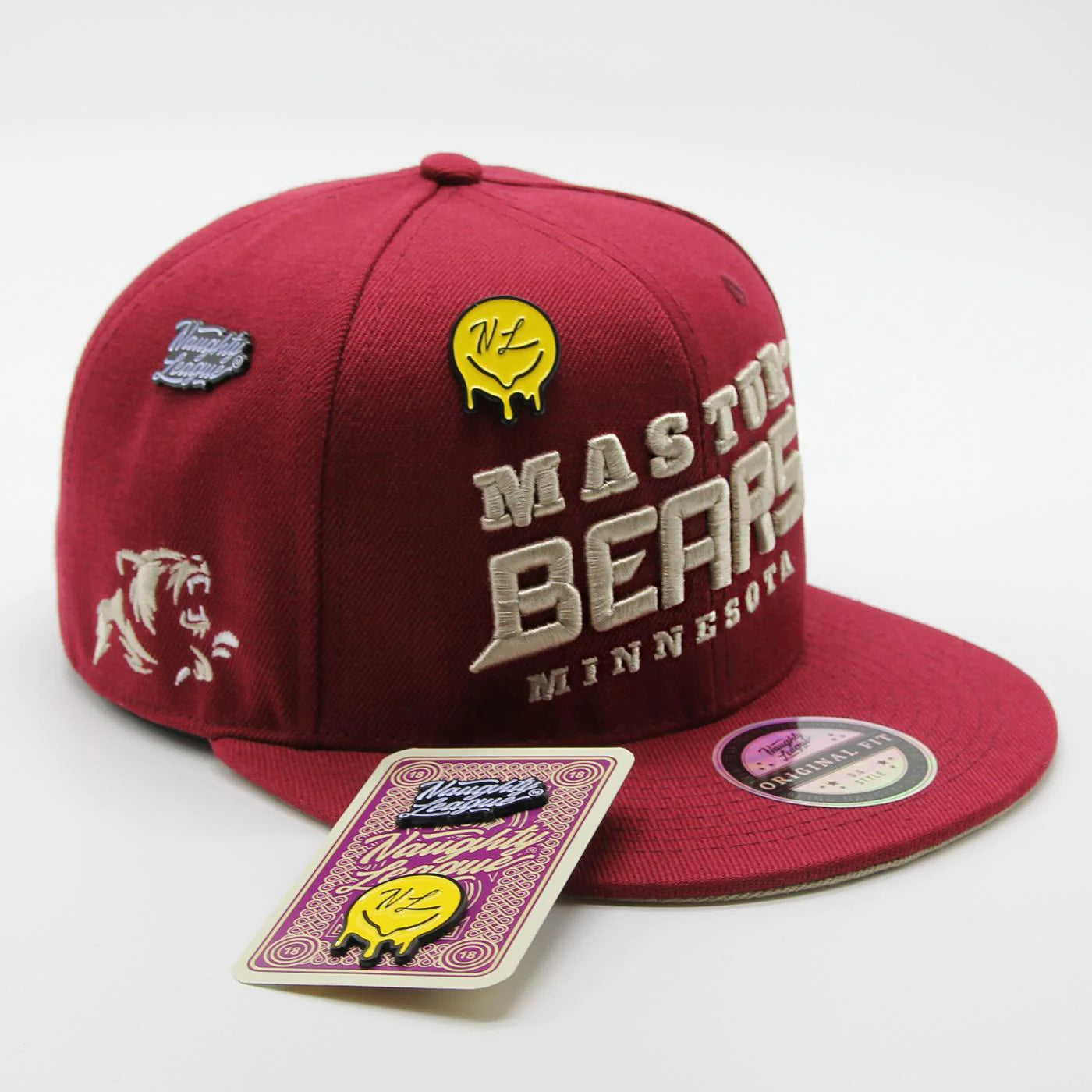 Minnesota Masturbears Text Logo Snapback Burgundy