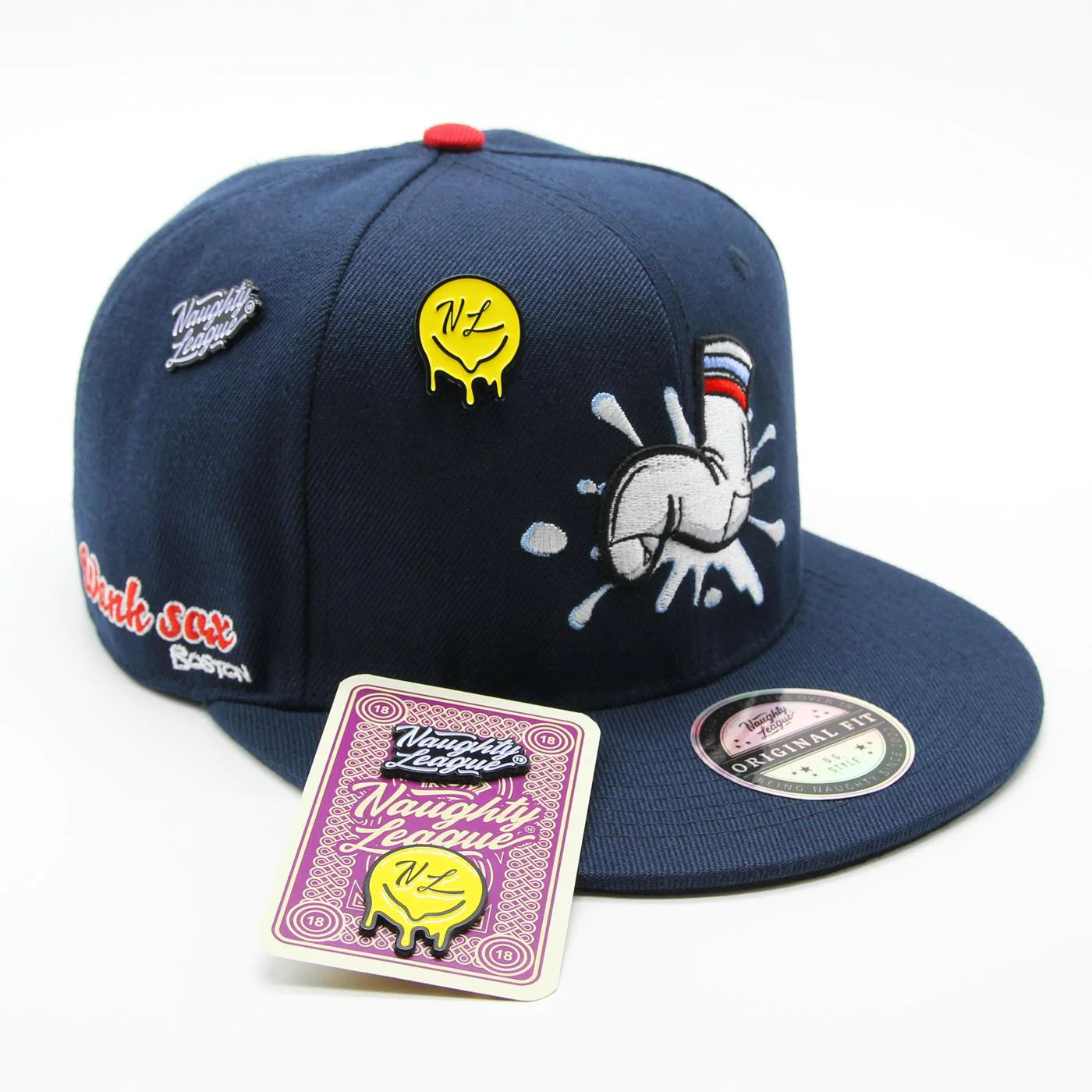 Boston Wank Sox Splash Logo Snapback Navy