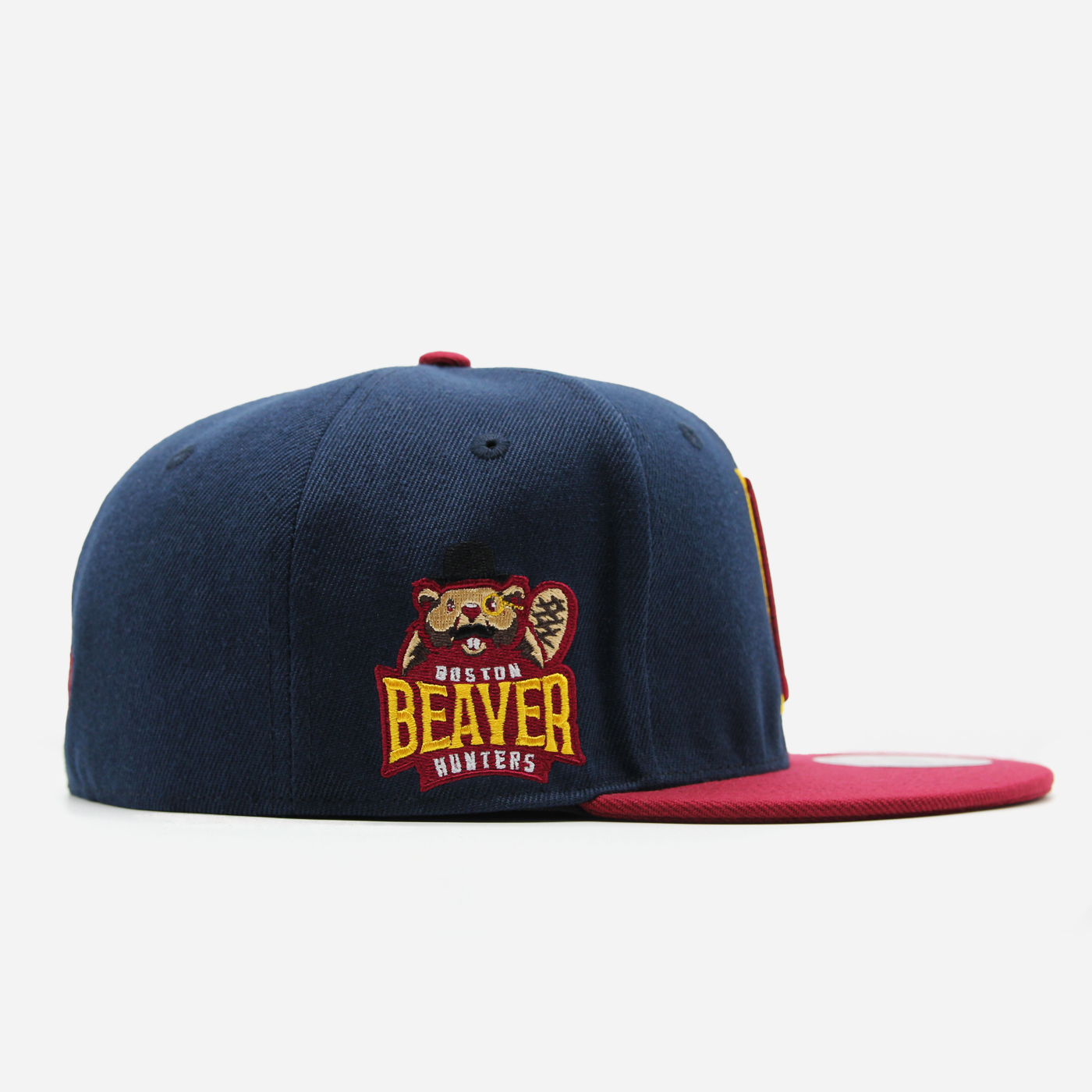 Boston Beaver Hunters Letter Logo Fitted Navy/Maroon