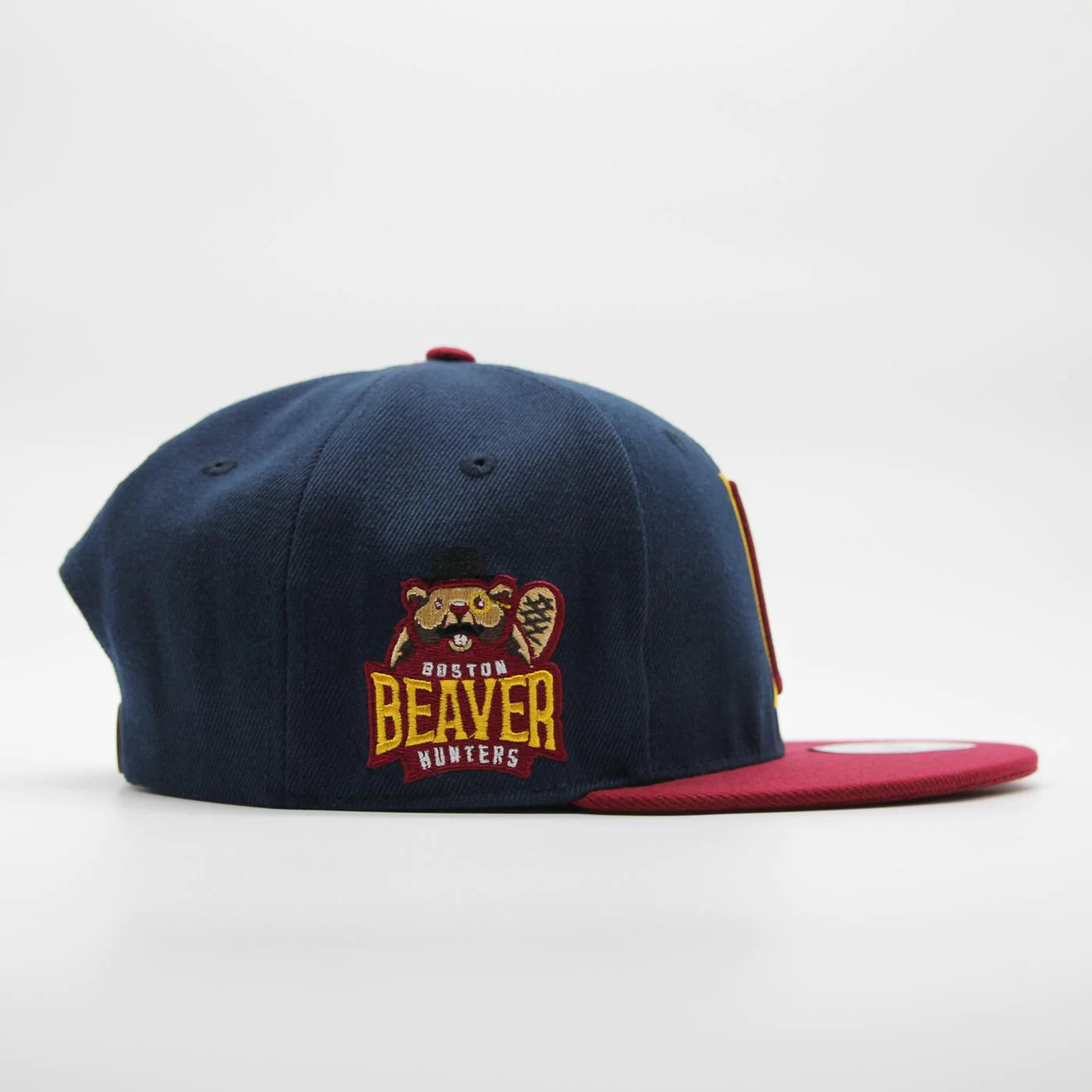 Boston Beaver Hunters Letter Logo Snapback Navy/Maroon