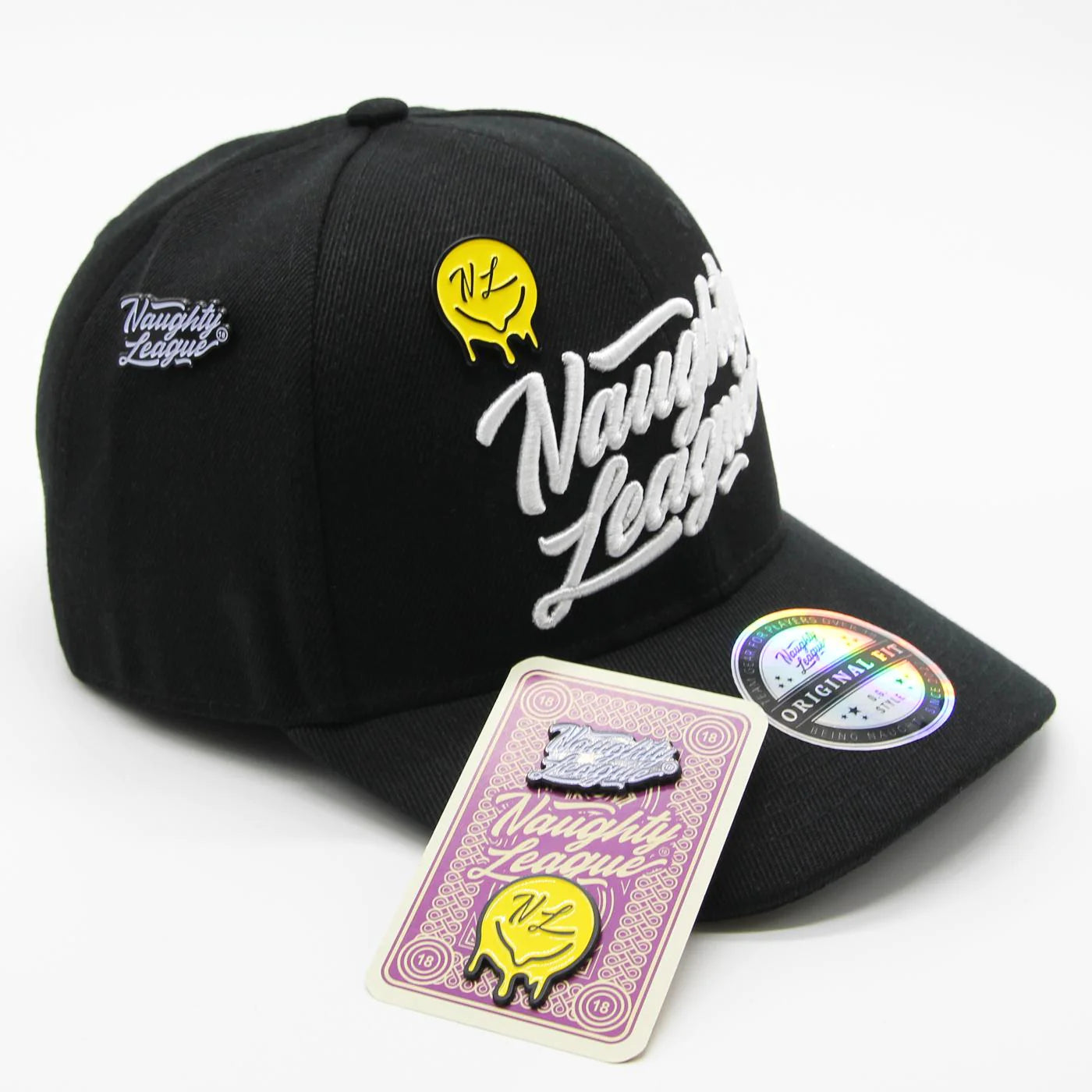 Branded Logo Curved Stretch Snapback Black/White