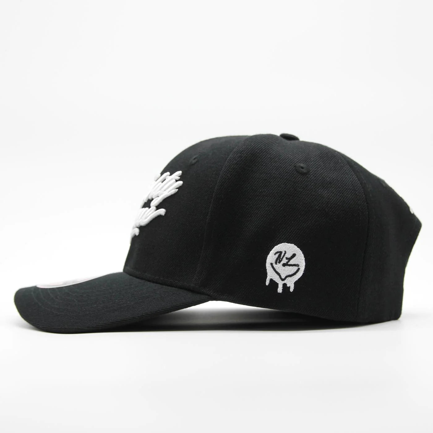 Branded Logo Curved Stretch Snapback Black/White