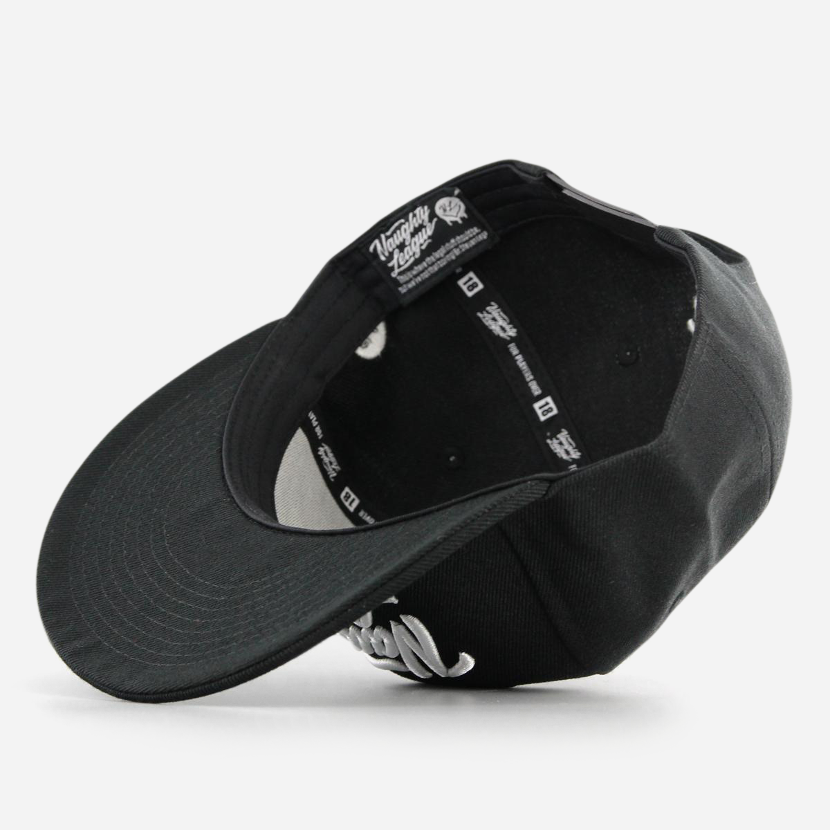 Branded Snapback Cap Black/White