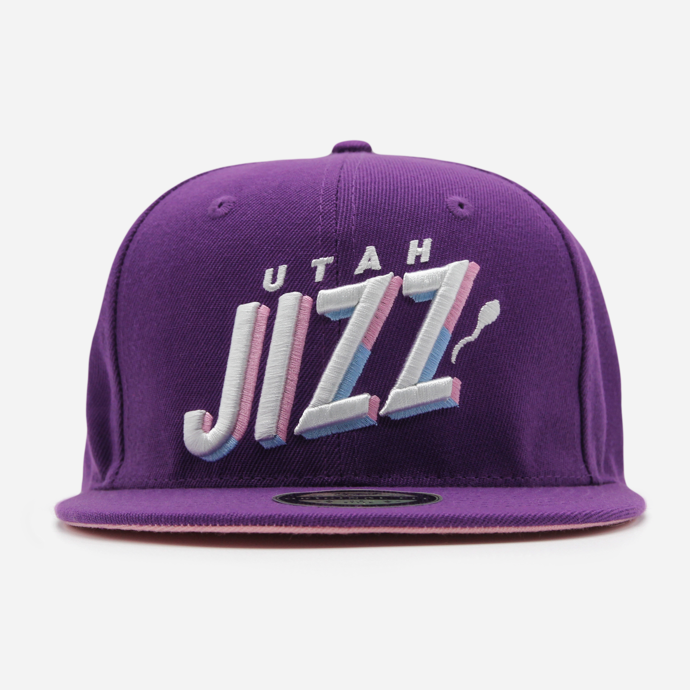 Utah Jizz Text Logo Fitted Purple