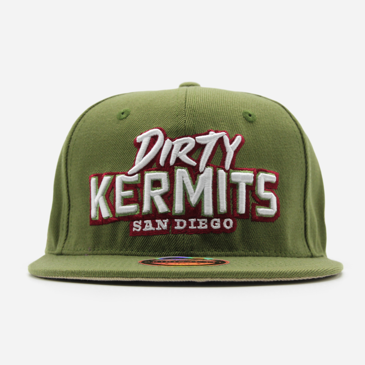San Diego Dirty Kermits Text Logo fitted Olive