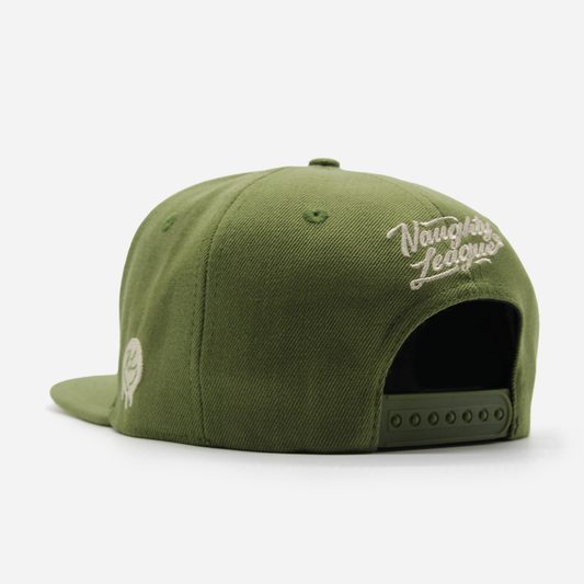 San Diego Dirty Kermits Text Logo Snapback Olive