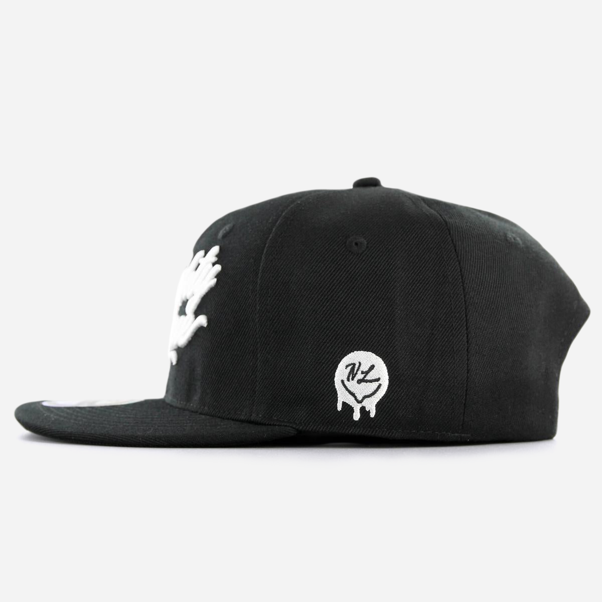 Branded Snapback Cap Black/White