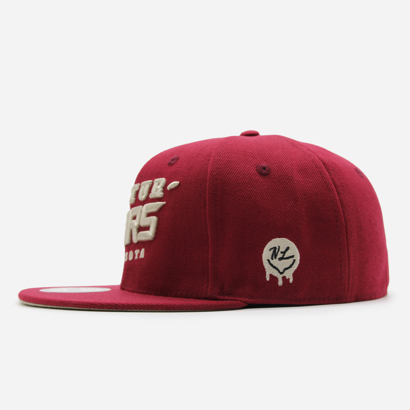 Minnesota Masturbears Text Logo Fitted Burgundy