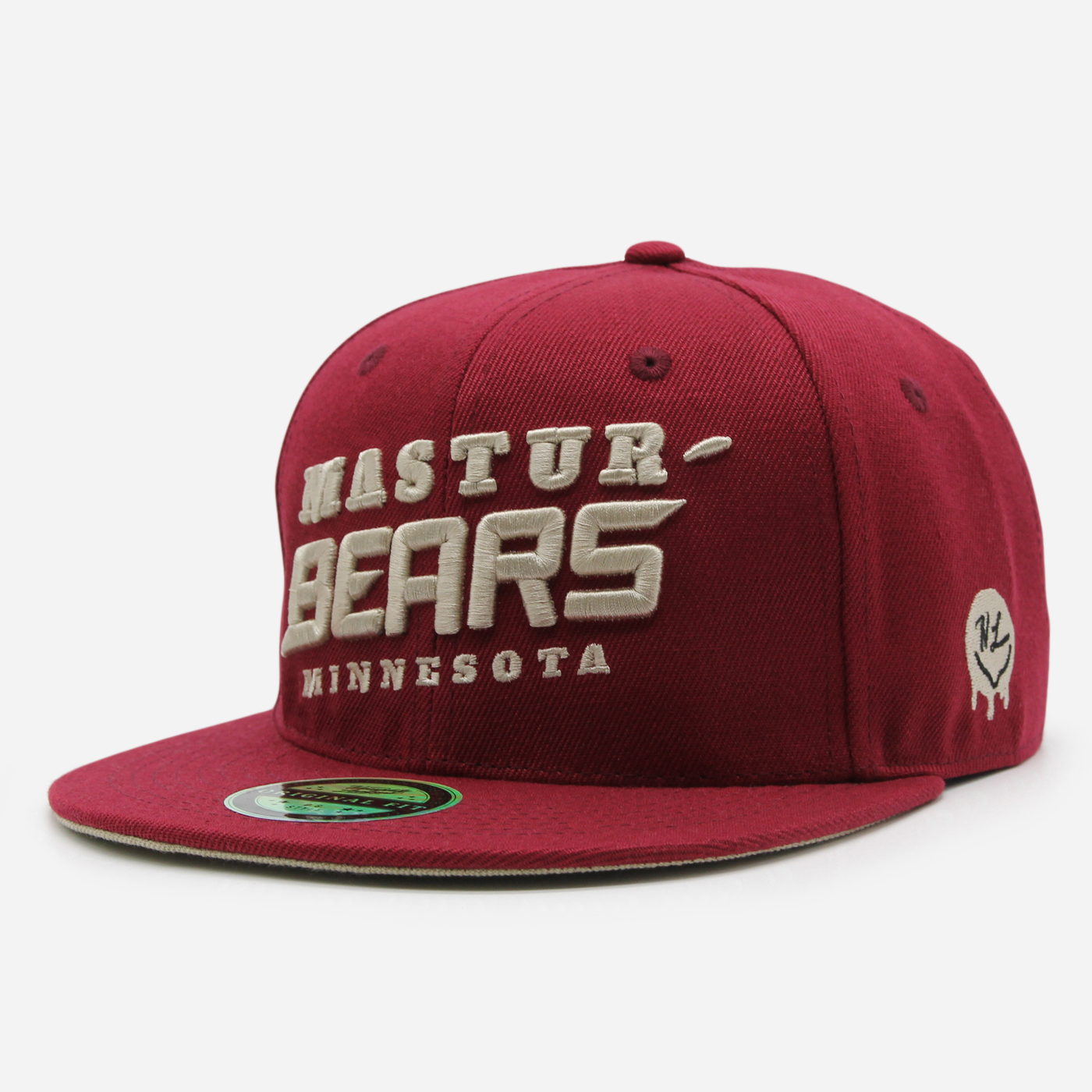 Minnesota Masturbears Text Logo Fitted Burgundy