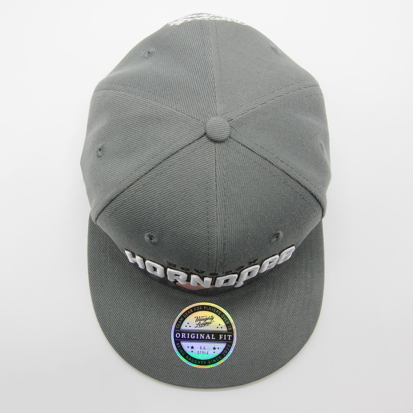 Houston Horndogs Text Logo Snapback Grey