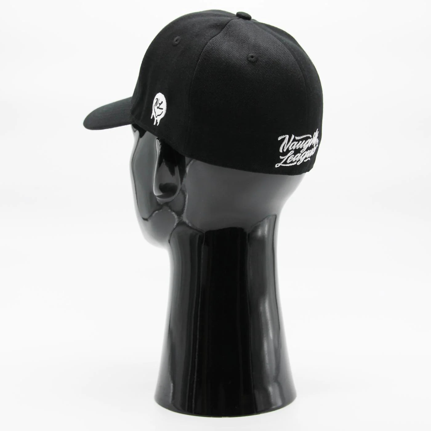 Branded Logo Curved Stretch Fitted Black/White