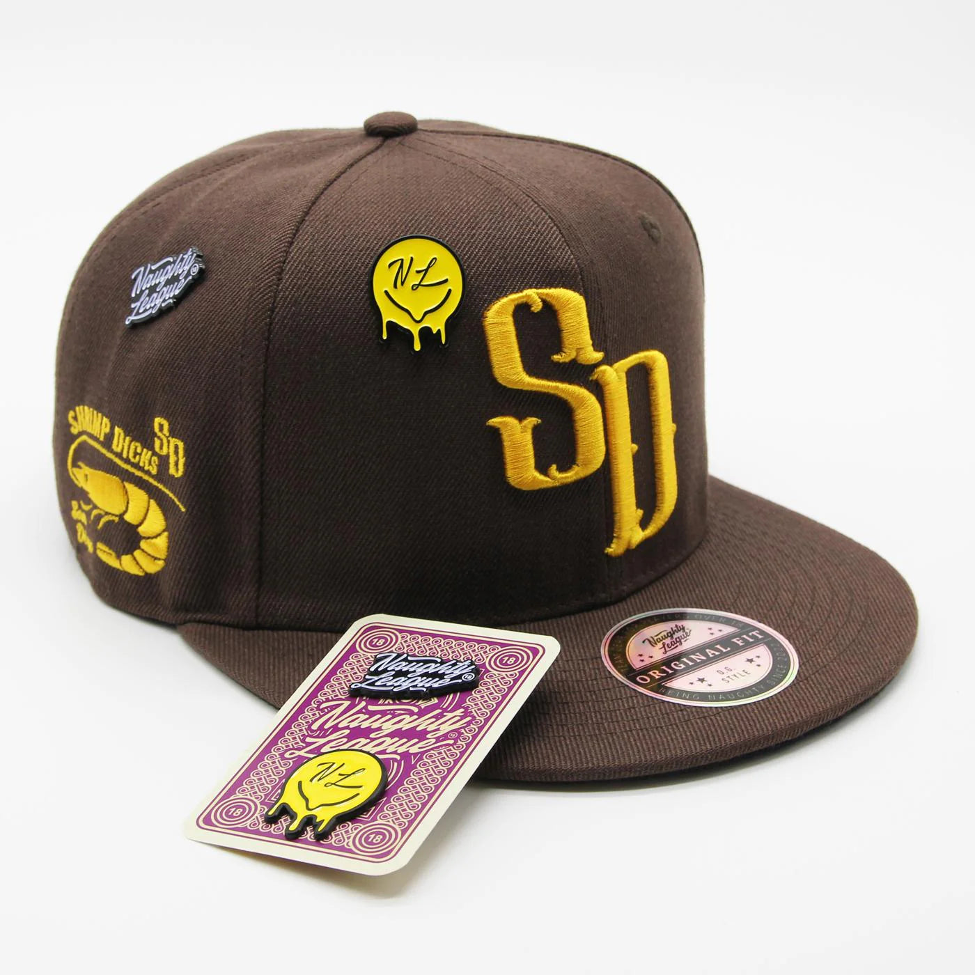 San Diego Shrimp Dicks Icon Logo Snapback Brown