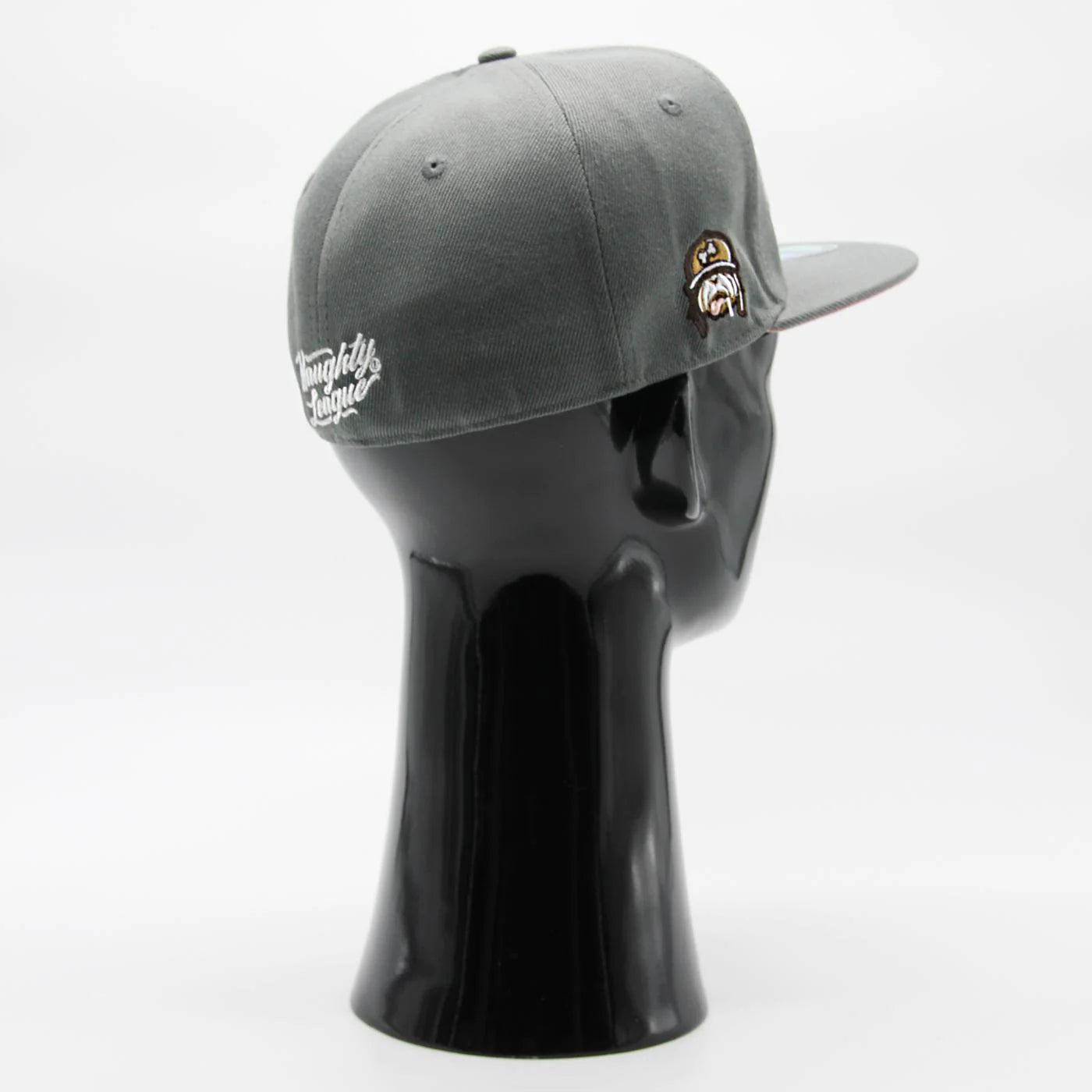 Houston Horndogs Text Logo Fitted Grey