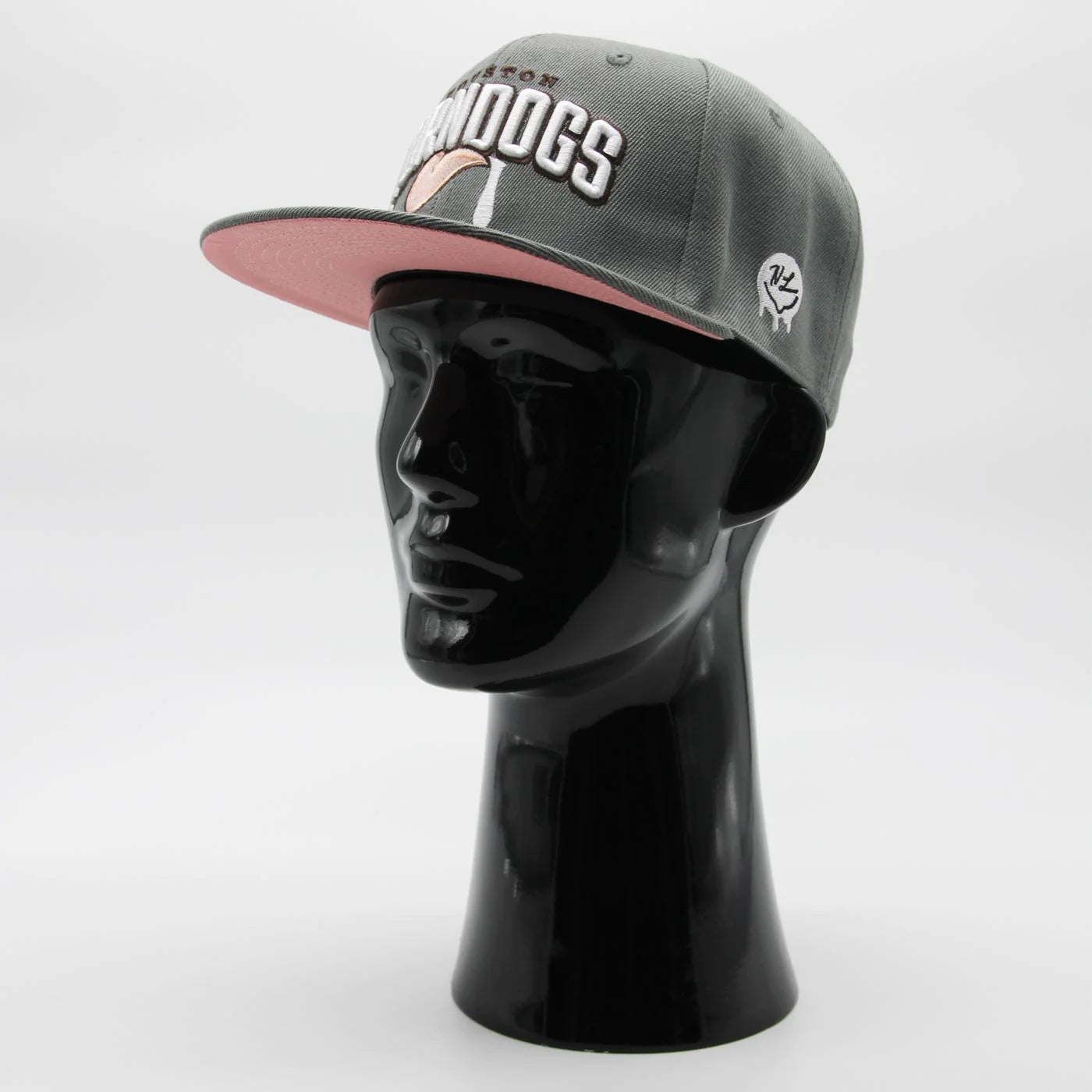 Houston Horndogs Text Logo Fitted Grey