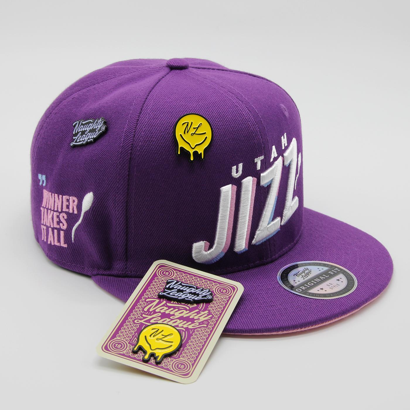 Utah Jizz Text Logo Fitted Purple