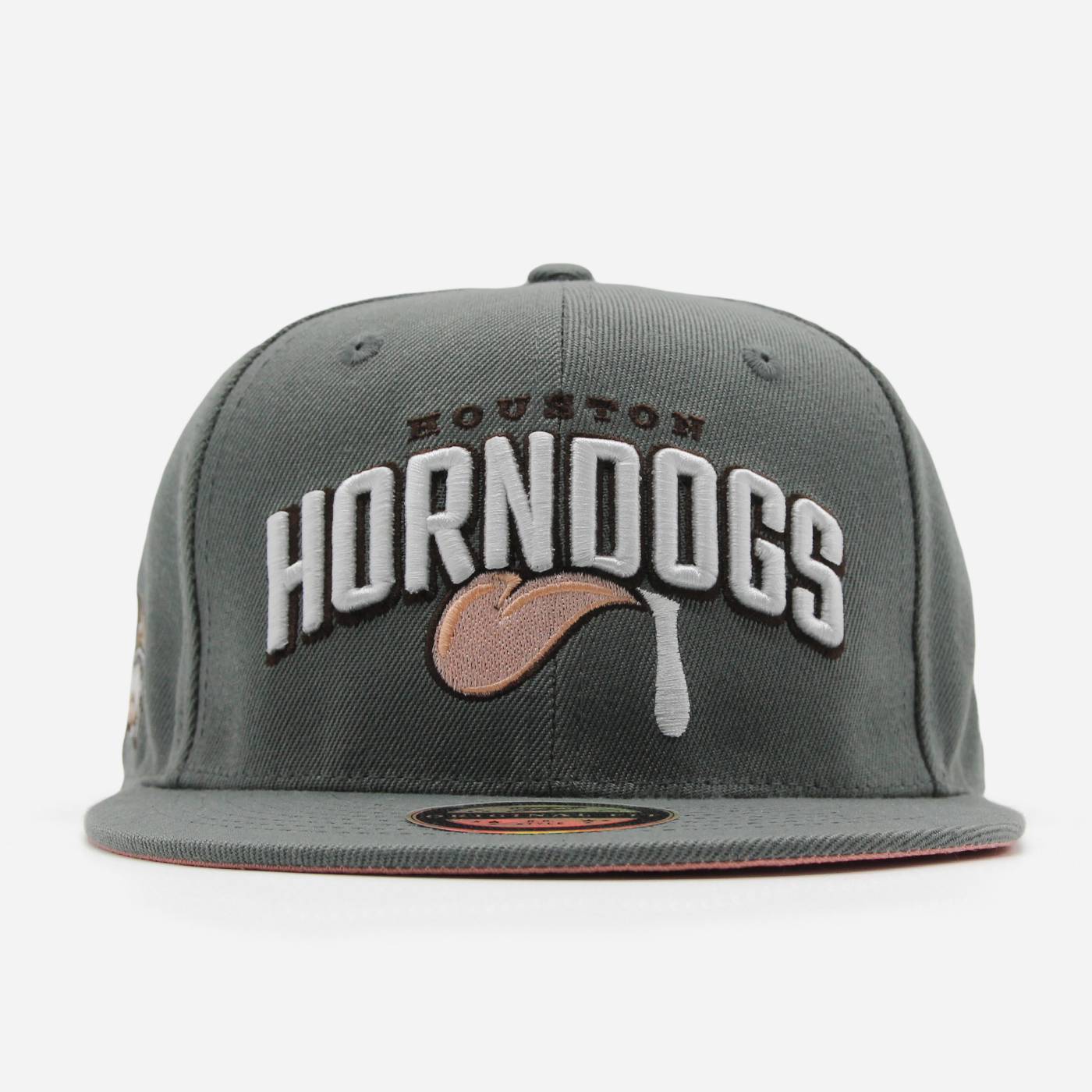 Houston Horndogs Text Logo Snapback Grey