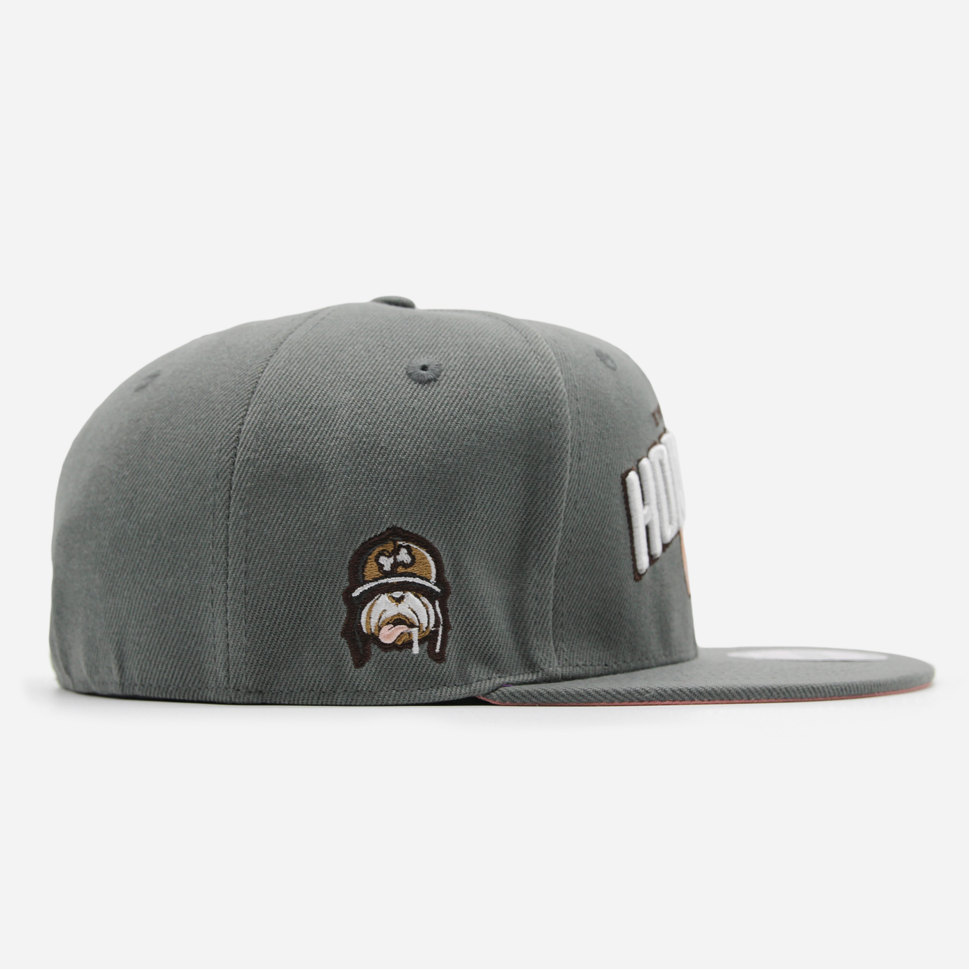 Houston Horndogs Text Logo Fitted Grey