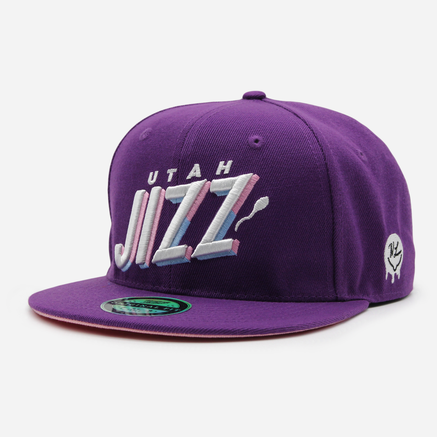 Utah Jizz Text Logo Snapback Purple