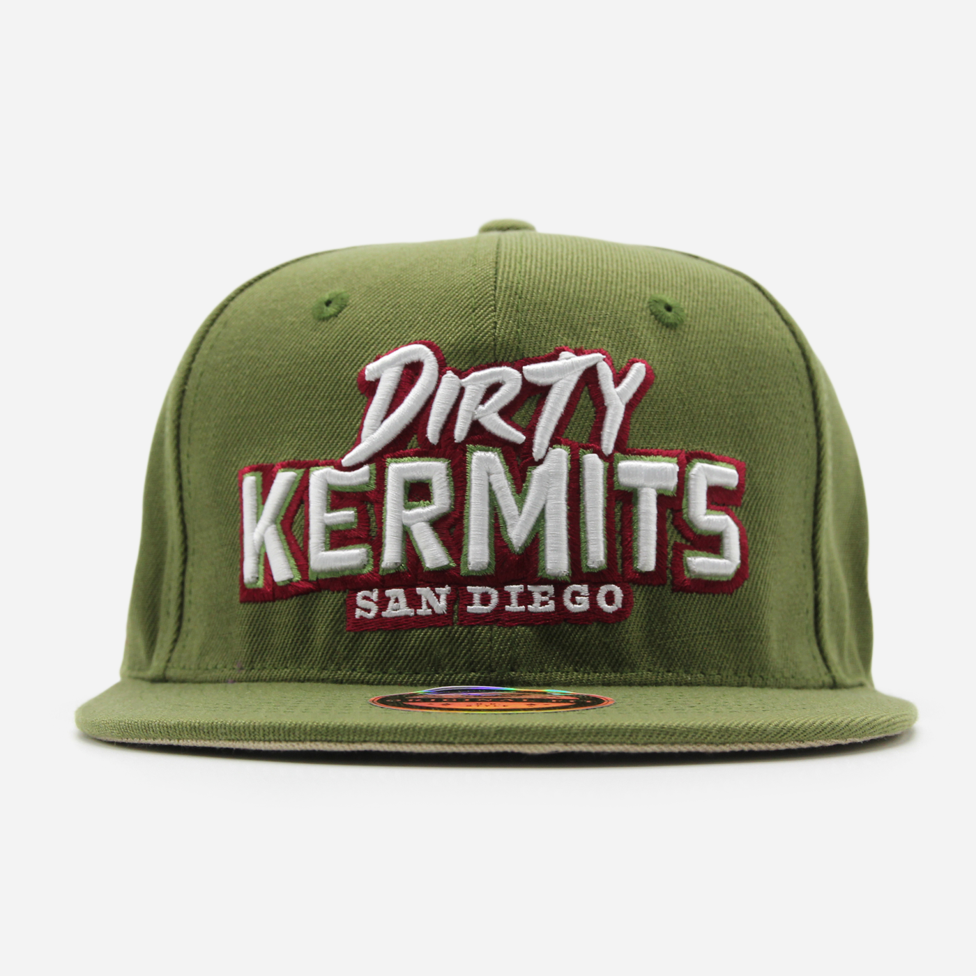 San Diego Dirty Kermits Text Logo Snapback Olive
