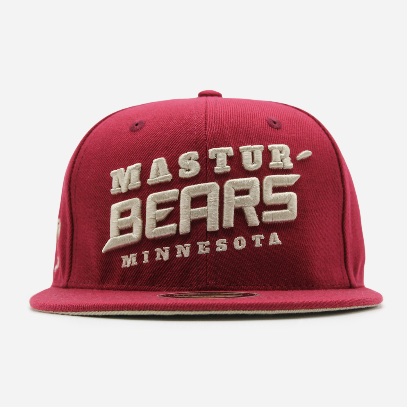 Minnesota Masturbears Text Logo Snapback Burgundy