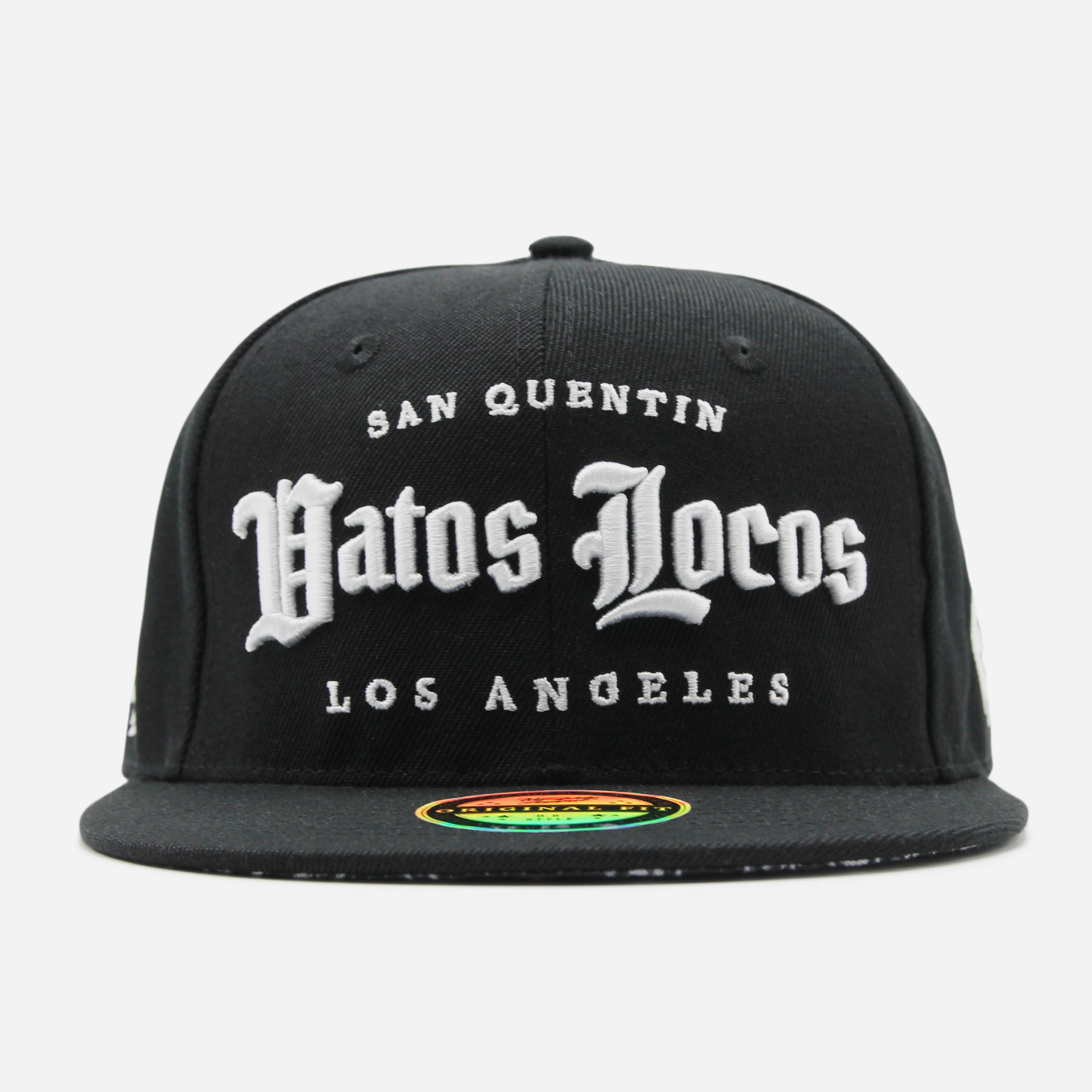 San Quentin Vatos Locos Old English Logo Fitted Black